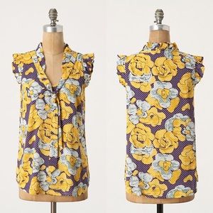 Anthropologie Porridge Loosened Shelby Blouse